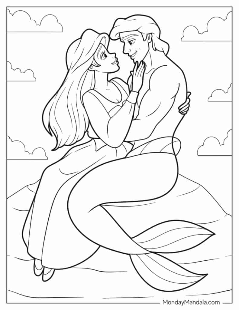 Mermaid coloring pages free pdf printables