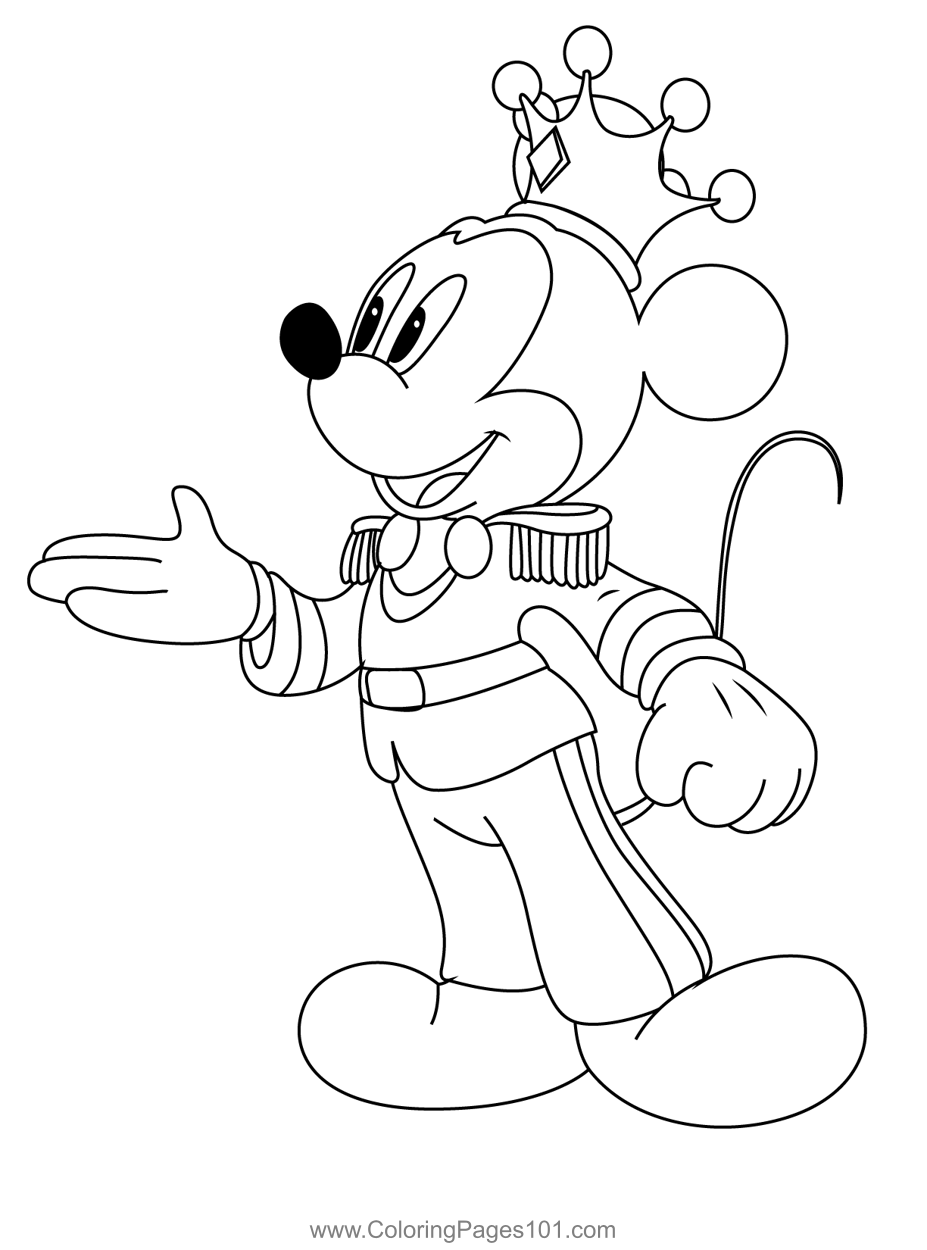 Prince mickey coloring page mickey coloring pages coloring pages mickey mouse coloring pages