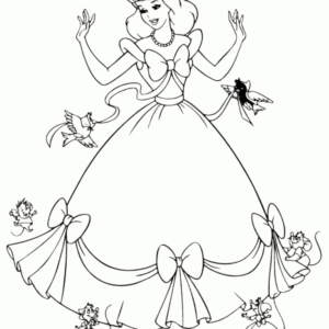 Cinderella coloring pages printable for free download