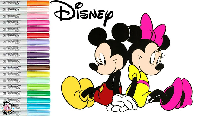 Minnie and mickey mouse coloring book pages