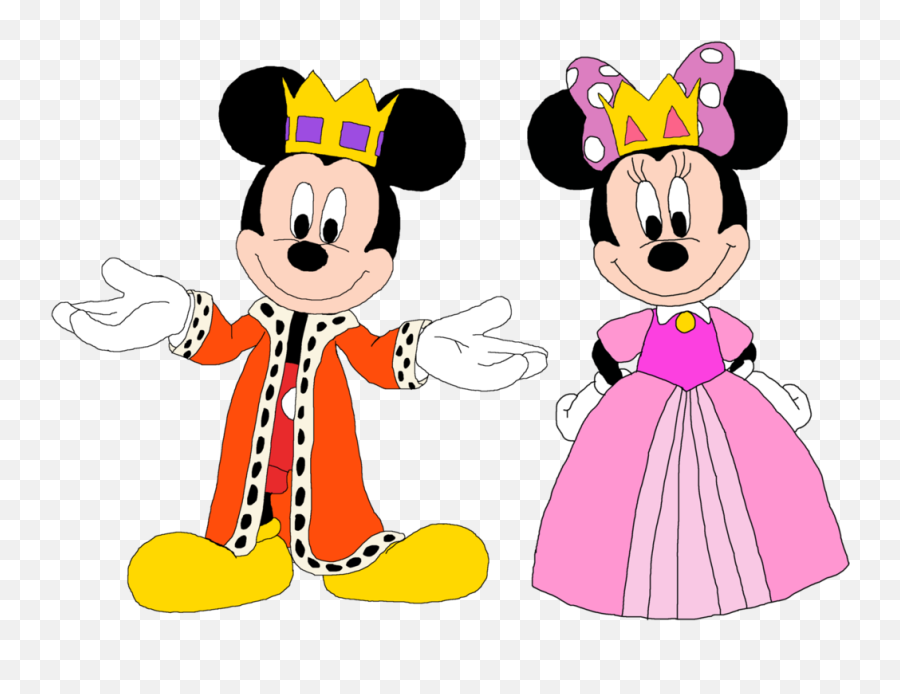 Prince mickey and princess minnie cartoon drawing free image