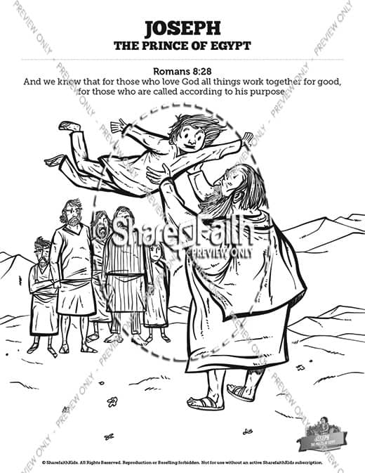 The story of joseph the prince of egypt sunday school coloring pages â