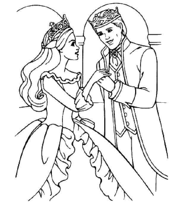 Online coloring pages princess coloring prince and princess wedding