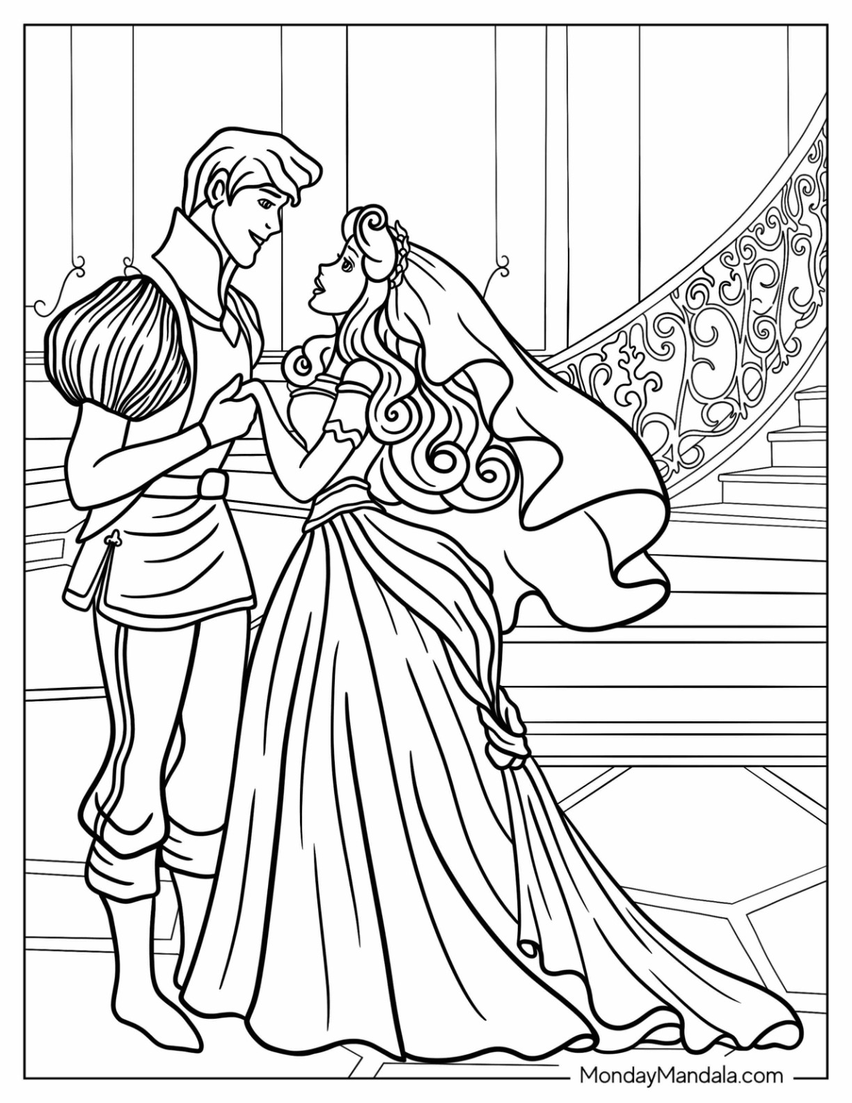 Princess coloring pages free pdf printables