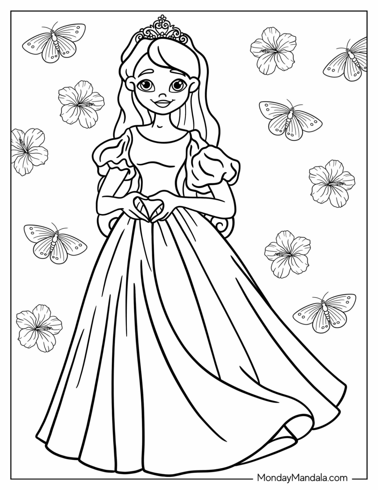 Princess coloring pages free pdf printables