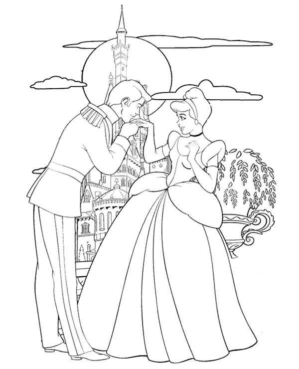 Princess and prince printable coloring page