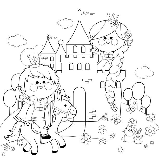 Prince coloring pages stock illustrations royalty