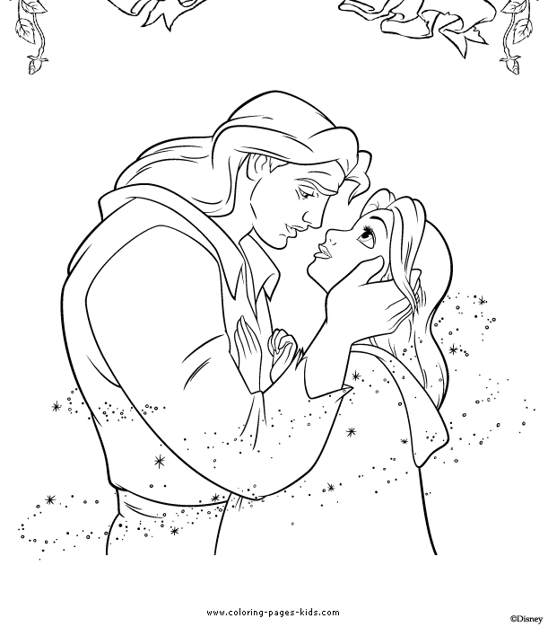 Beauty and the beast coloring pages