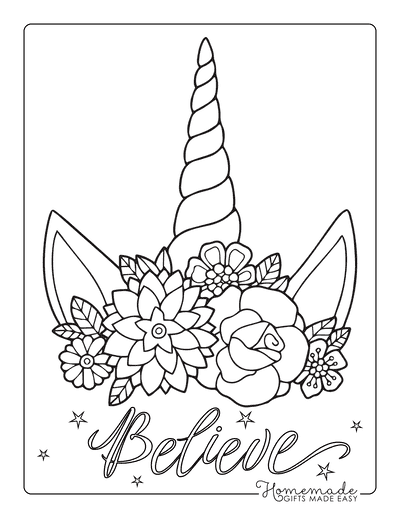 Magical unicorn coloring pages for kids adults