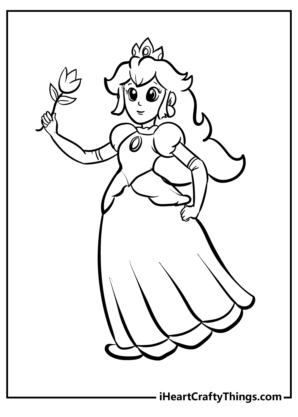 Princess peach coloring pages free printables