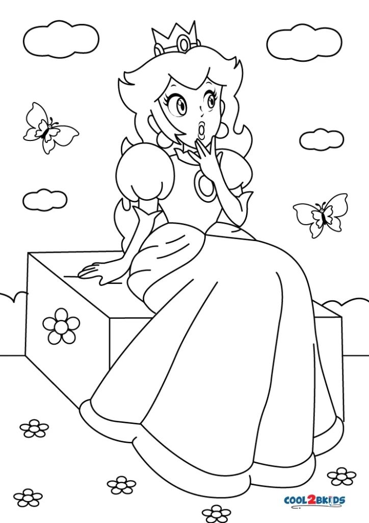 Printable princess peach coloring pages for kids coloring pages cute coloring pages princess printables