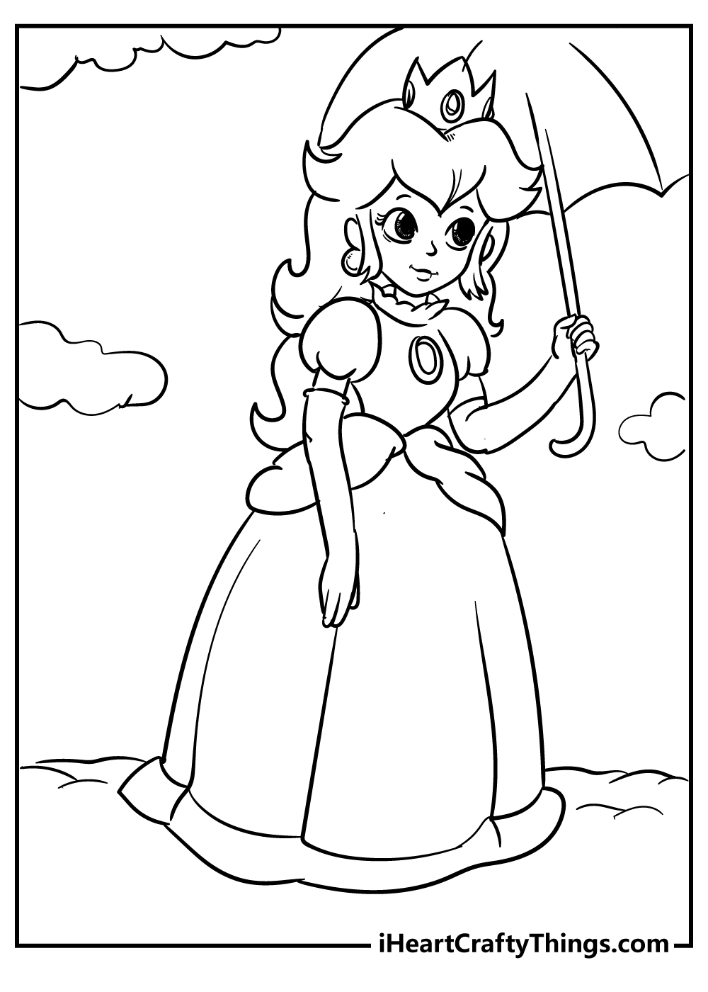 Princess peach coloring pages free printables