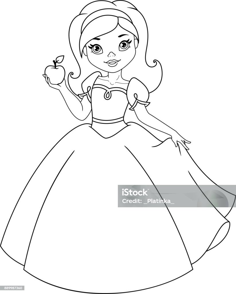 Snow white coloring page stock illustration