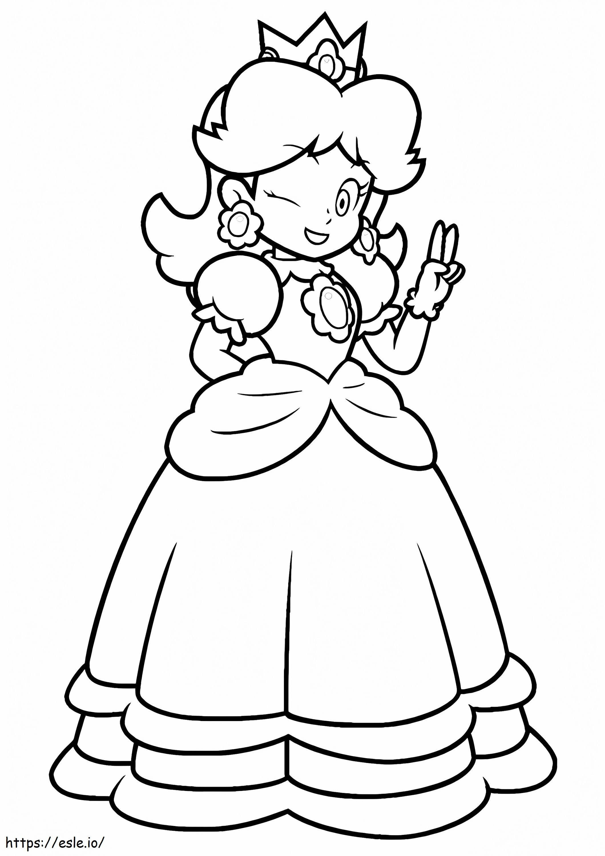 A feliz princesa peach a para colorir