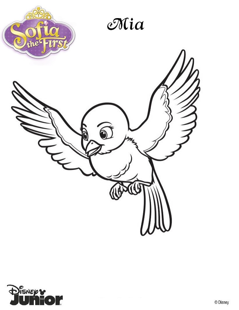 Mia the blue bird coloring pages