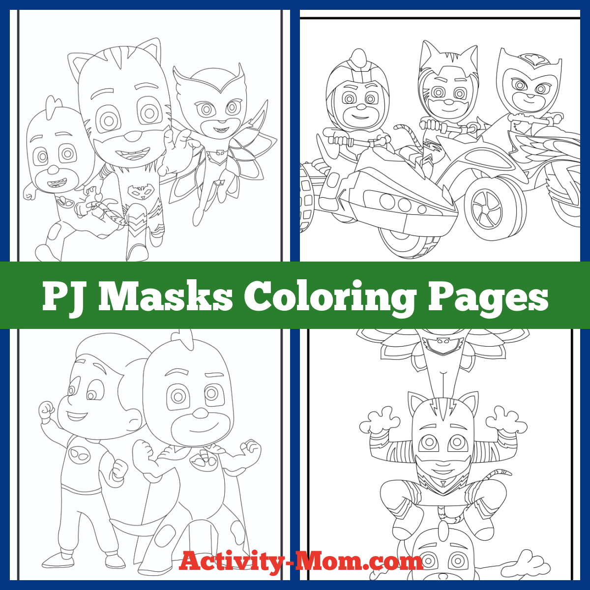 Pj masks coloring pages for kids free printable