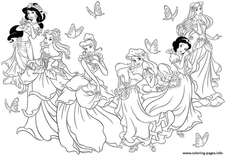 Print all disney princesses coloring pages princesas para colorear princesas dibujos colorear disney
