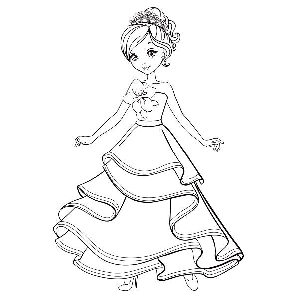 Princess coloring page stock illustrations royalty