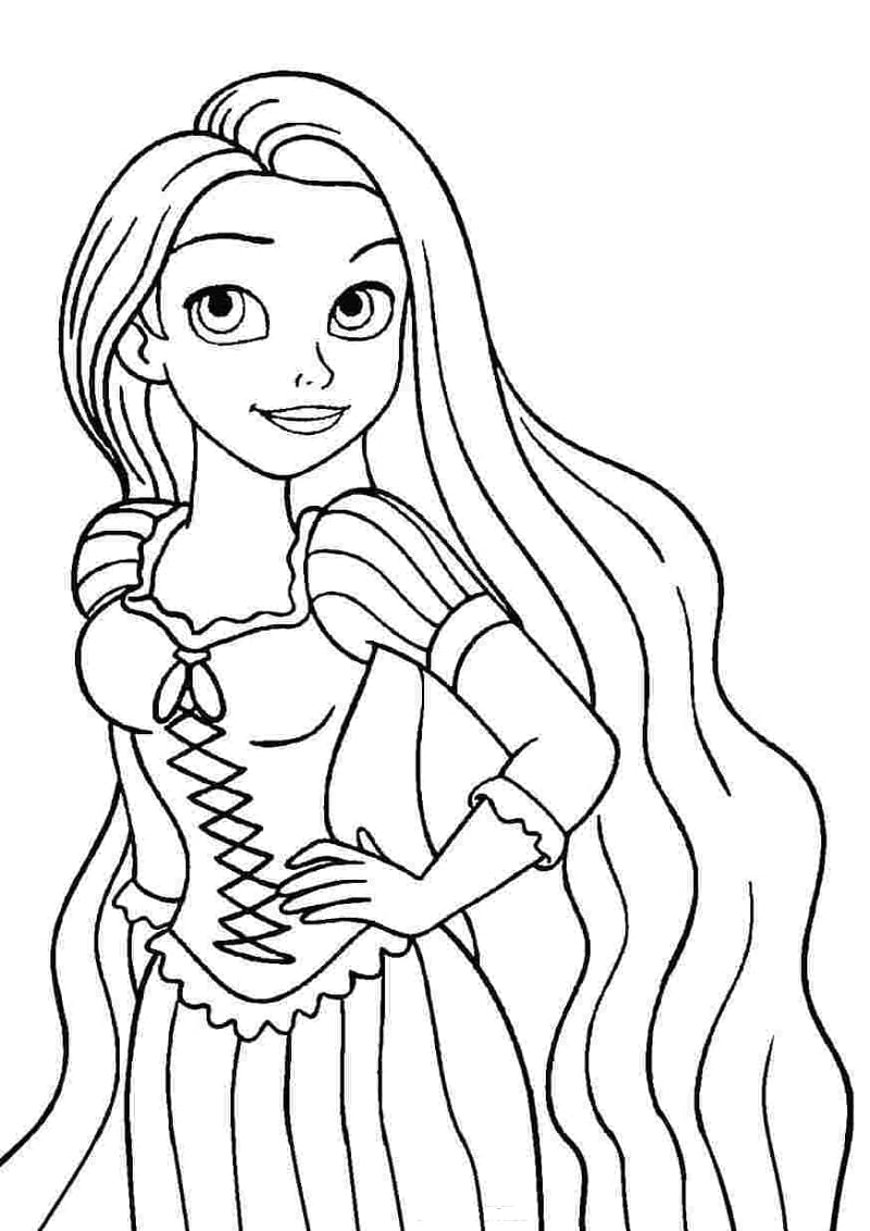 Princess rapunzel for girls coloring page