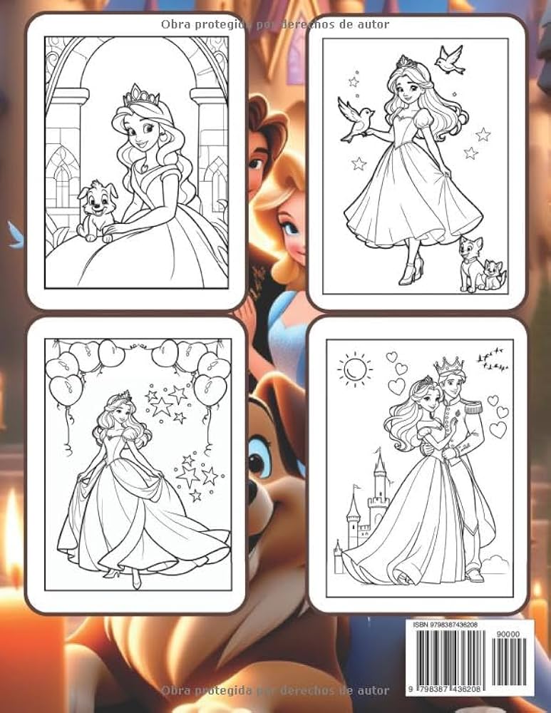 Princesas libro de colorear para niãos de a aãos cuaderno para colorear con imagenes de princesas para niãas y niãos spanish edition torrado maria j books