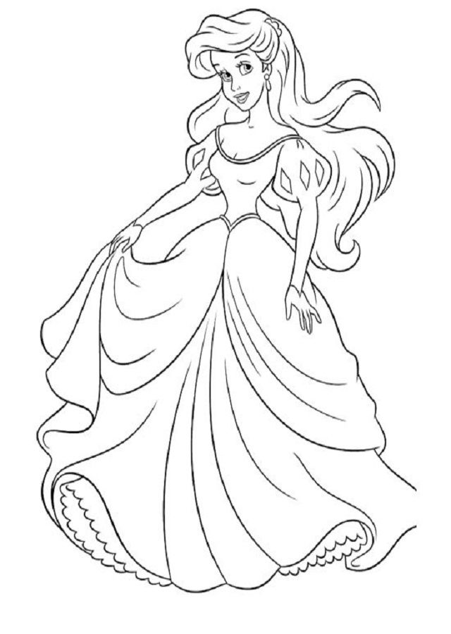 Dibujo colorear ariel elsa princesas dibujos princesas para colorear colorear princesas disney