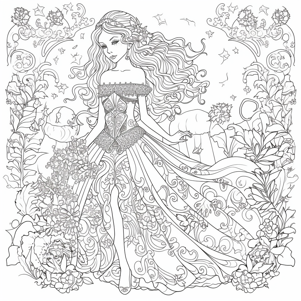 Ai midjourney prompt for coloring page