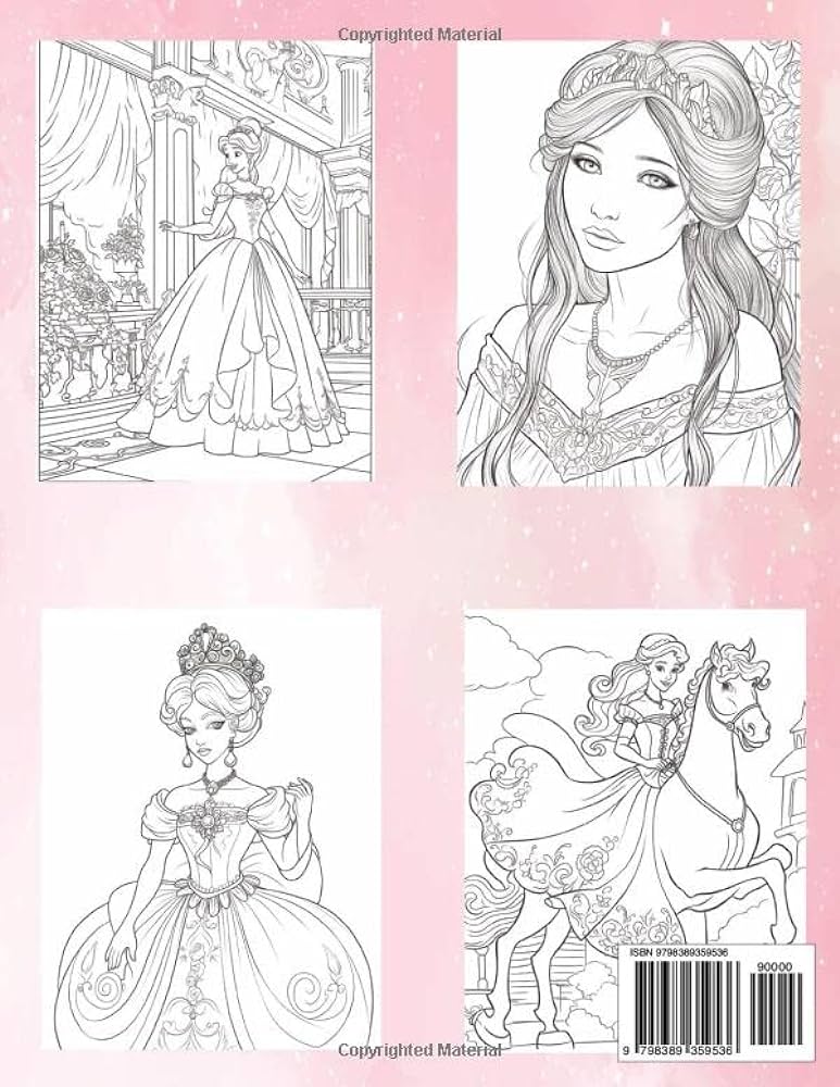 Princess coloring book beautiful coloring pages for girls ages