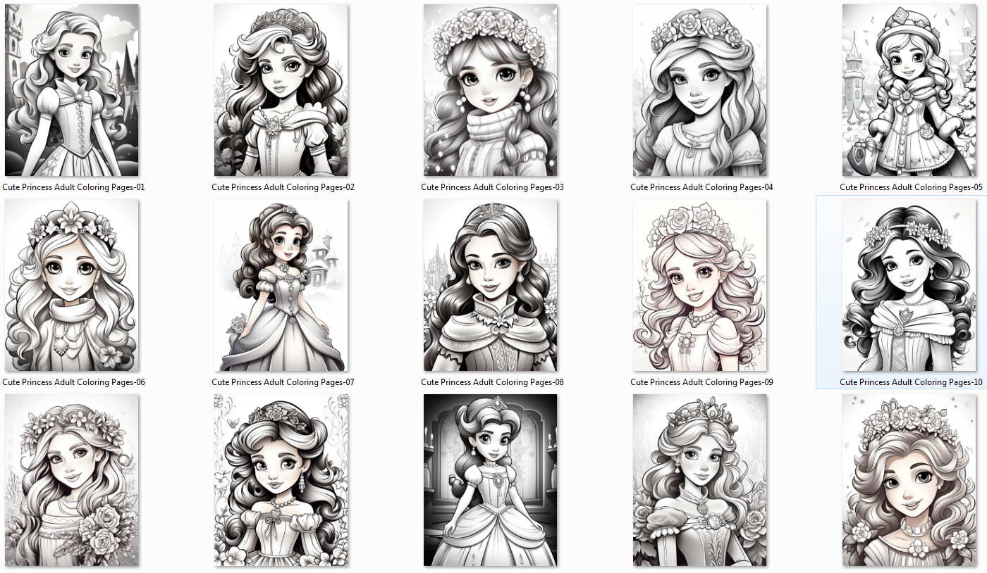 Cute princess coloring pages