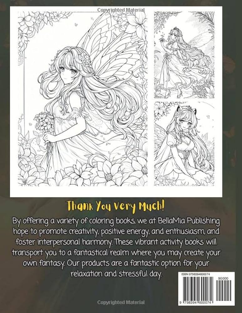 Fairy princess adult coloring book