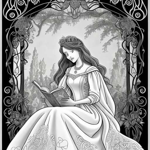 Magical princess coloring pages for children â