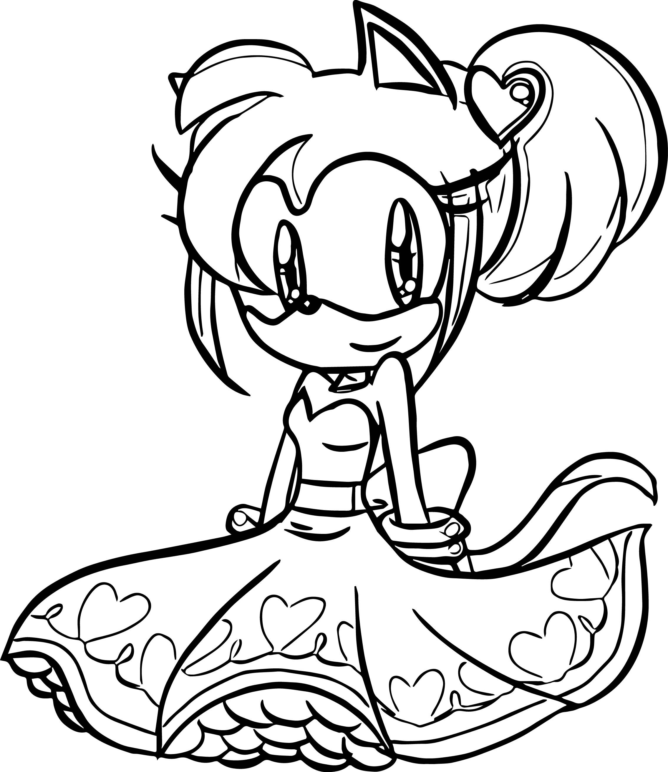 Little princess amy rose coloring page