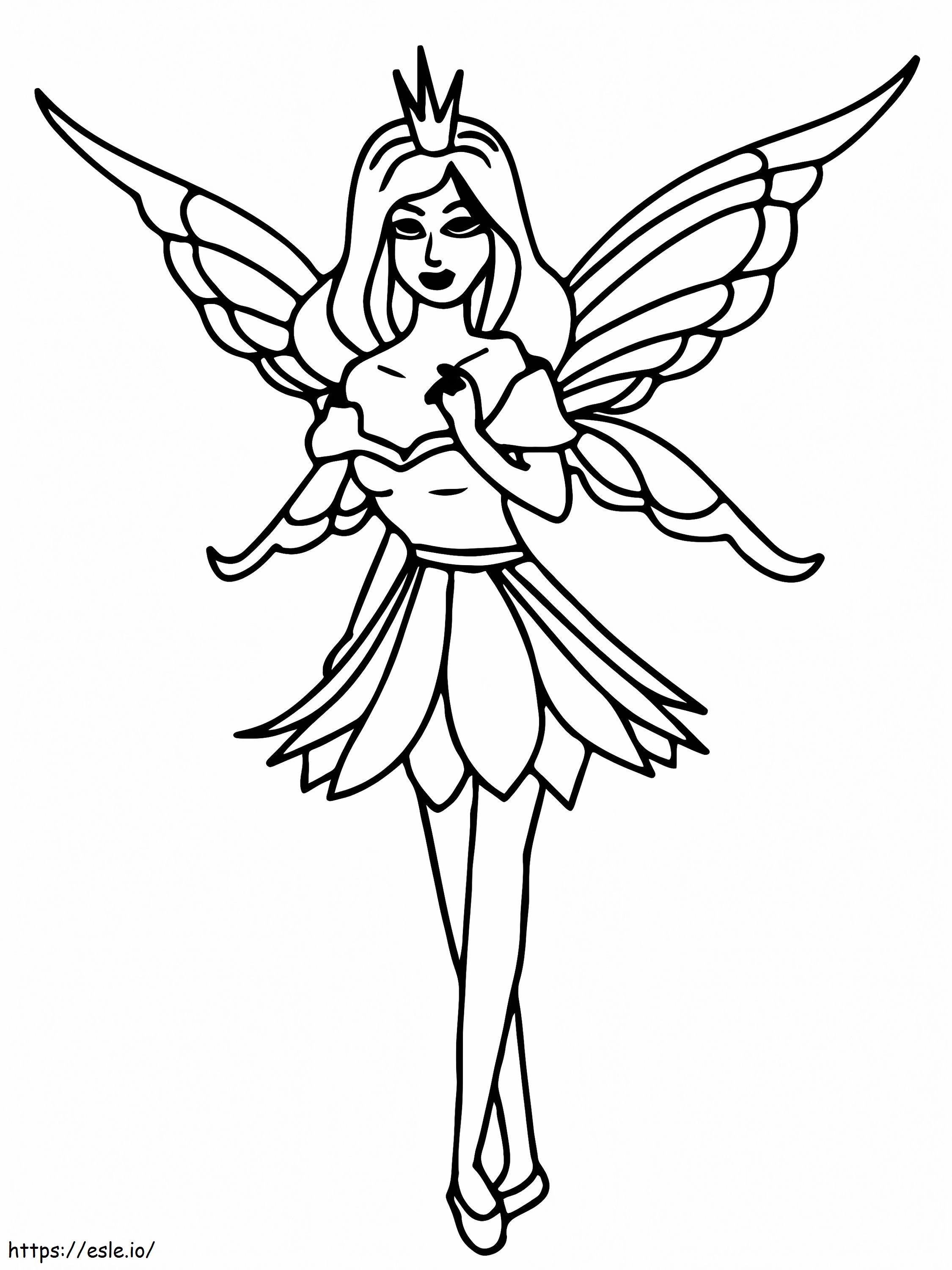 Simple fairy princess coloring page