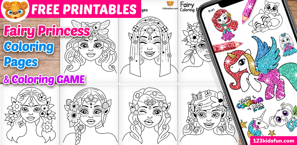 Free printable fairy princess coloring pages for kids kids fun apps