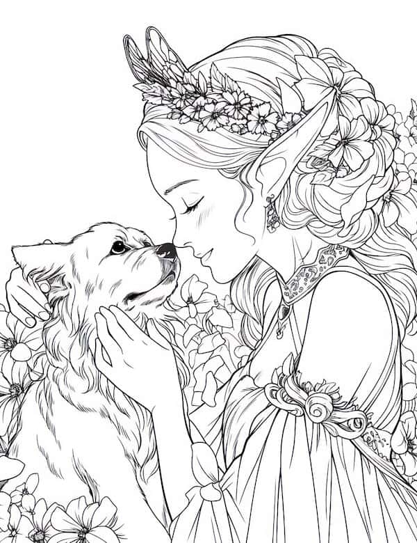 Fascinating fairy coloring pages for adults