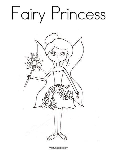 Fairy princess coloring page