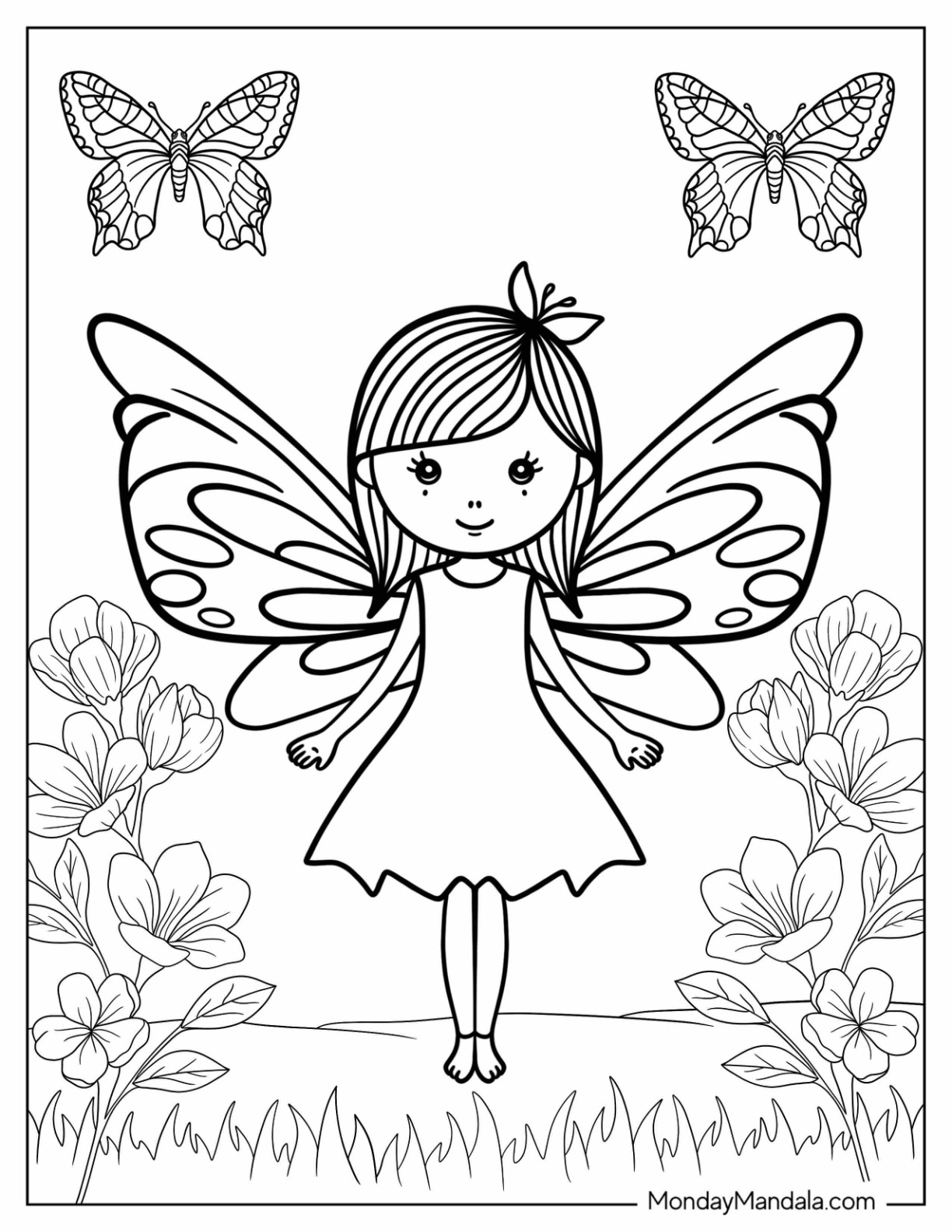 Fairy coloring pages free pdf printables