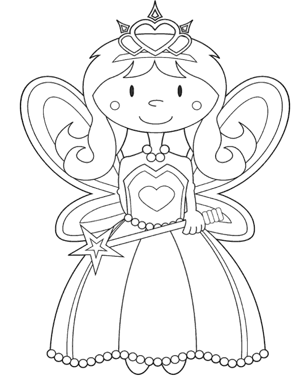 Fairy coloring page for girls