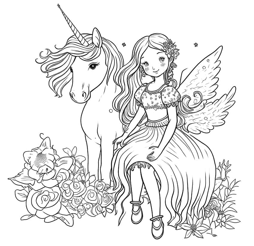 Fairy coloring pages