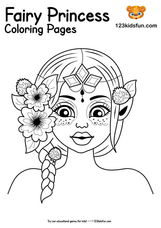 Free printable fairy princess coloring pages for girls kids fun apps