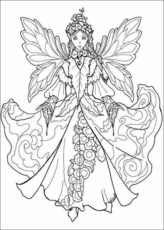 Princess fairy coloring pages