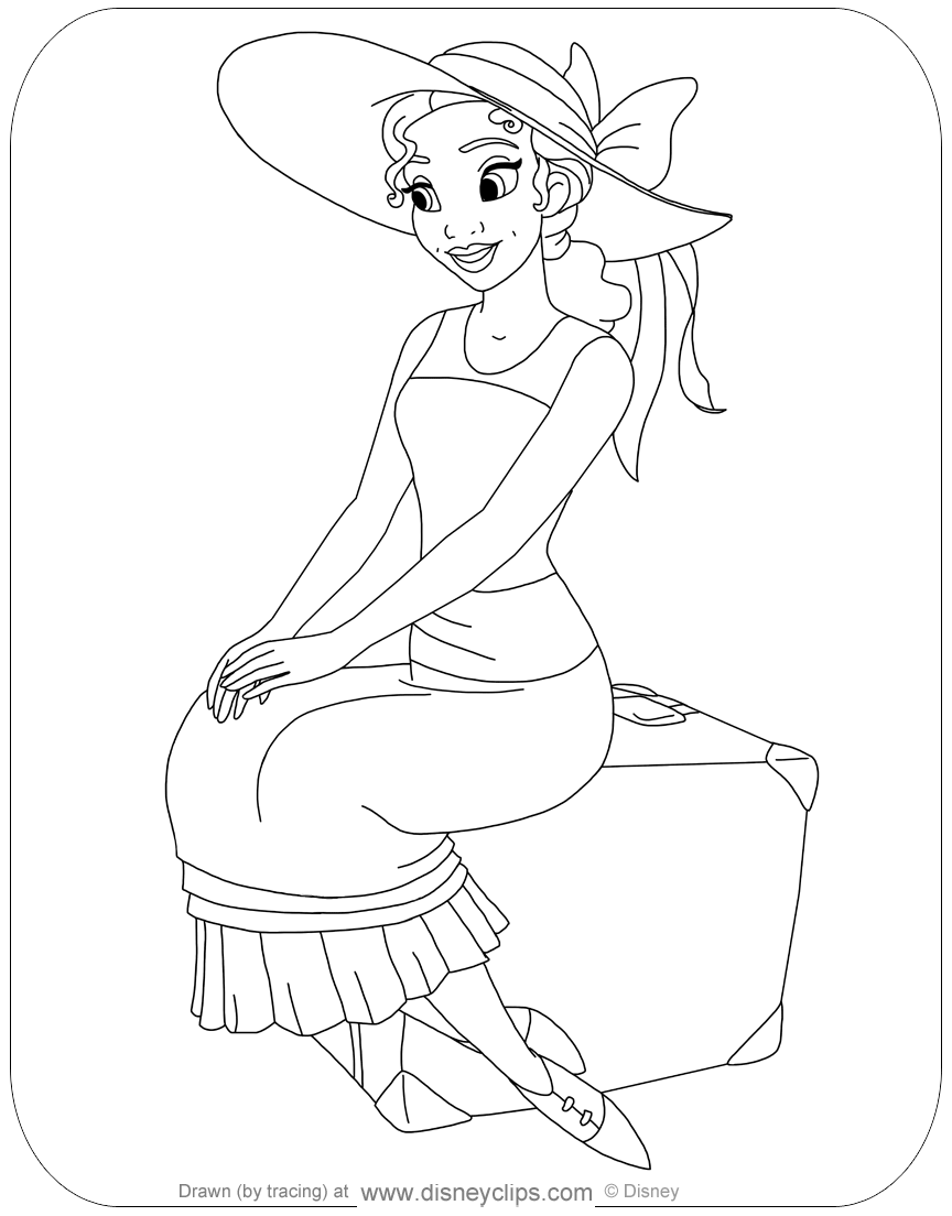 The princess and the frog coloring pages