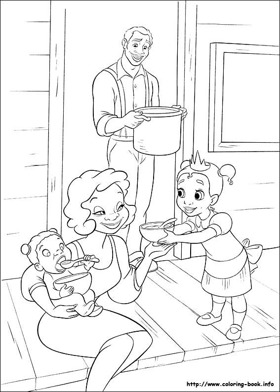 The princess and the frog coloring picture