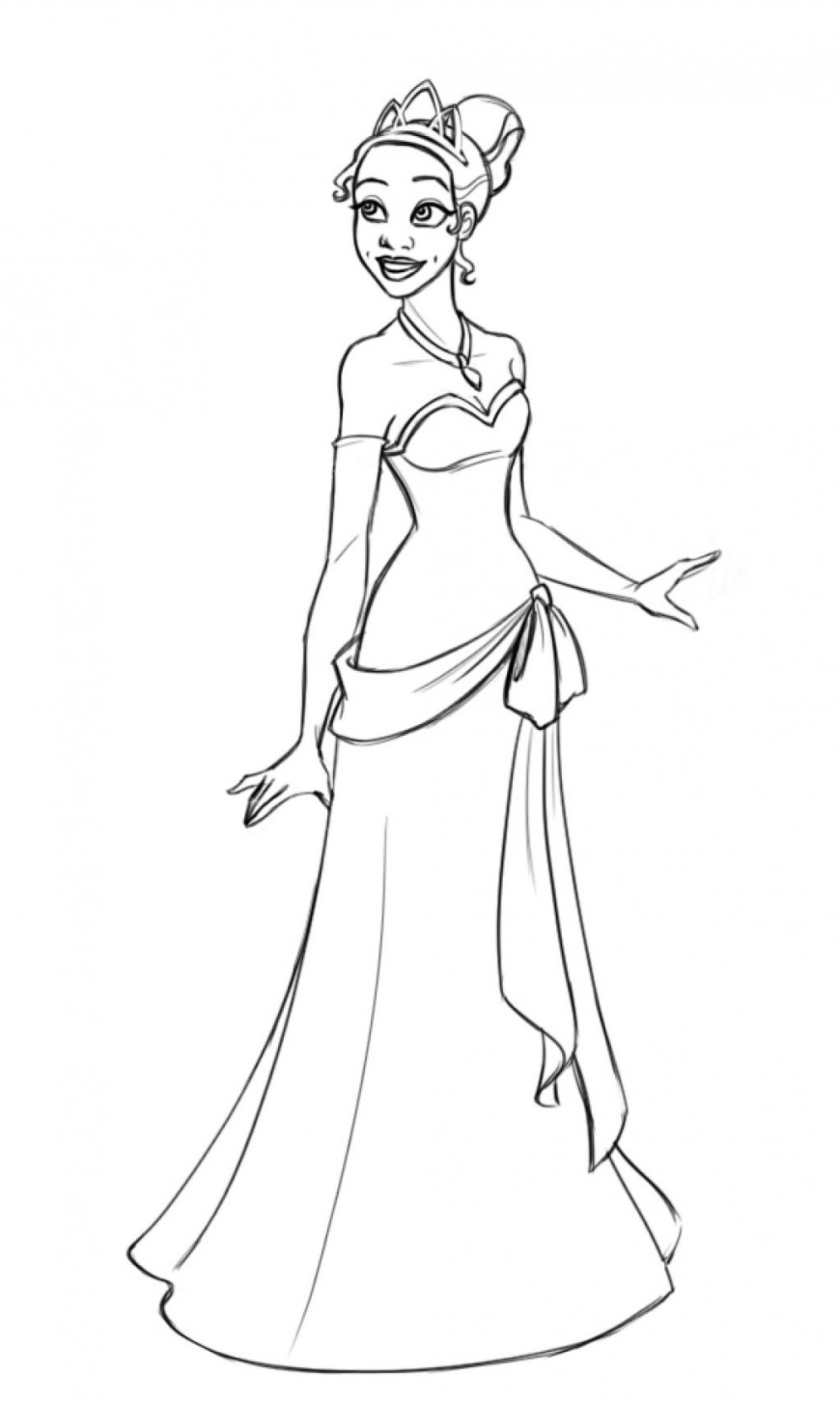 Free printable princess tiana coloring pages for kids