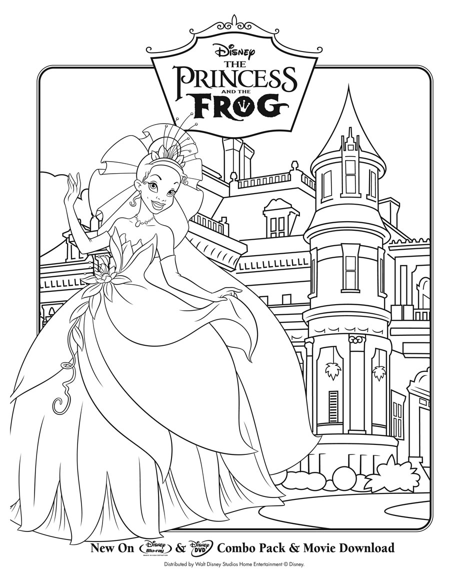 Princess tiana in new orleans coloring page â printables for kids â free word search puzzles coloring pages and other activities