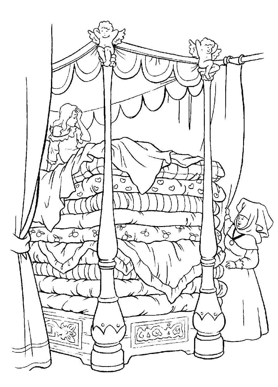 Online coloring pages coloring page the princess and the pea the princess and the pea coloring pages for kids