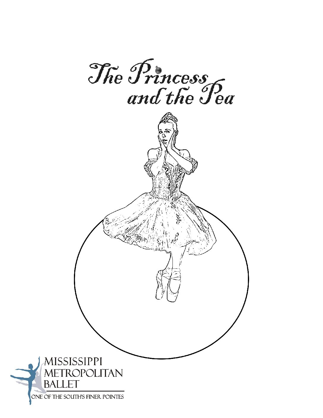 Princess and the pea coloring page