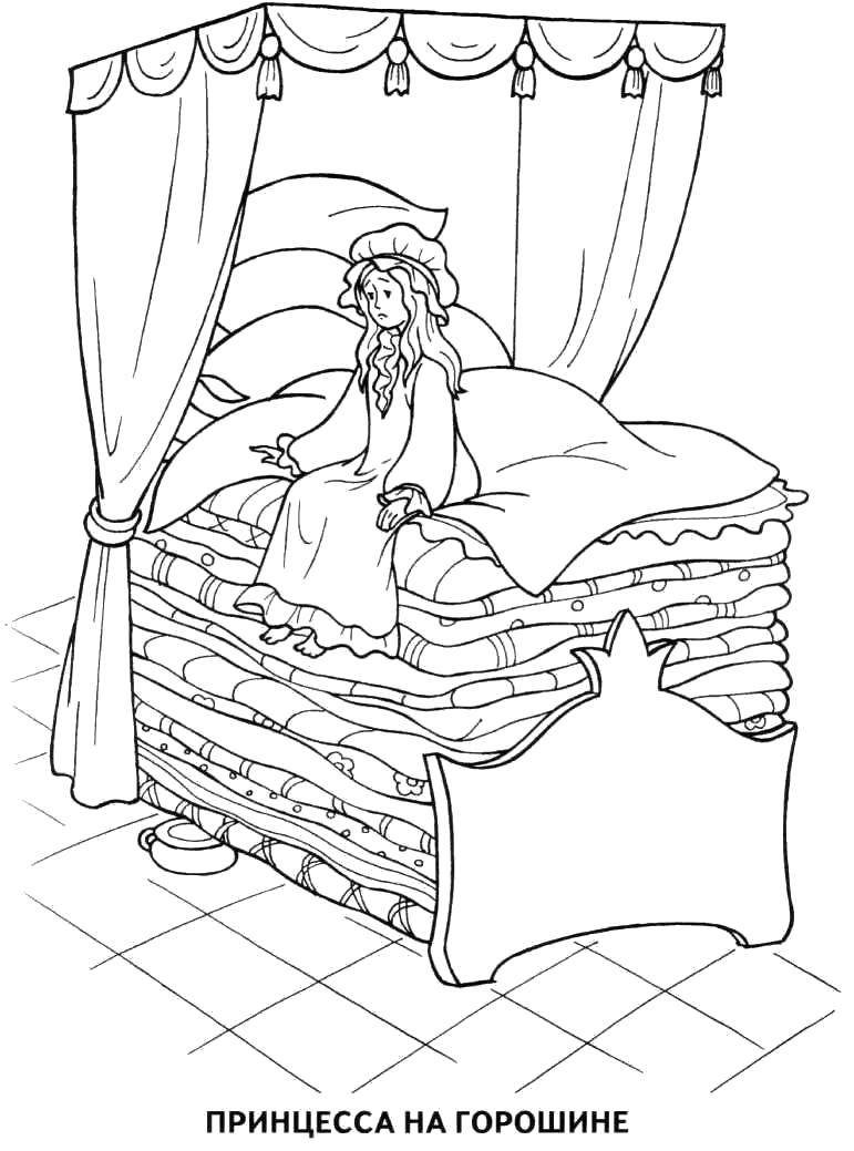 Online coloring pages coloring page the princess and the pea the princess and the pea download print coloring page