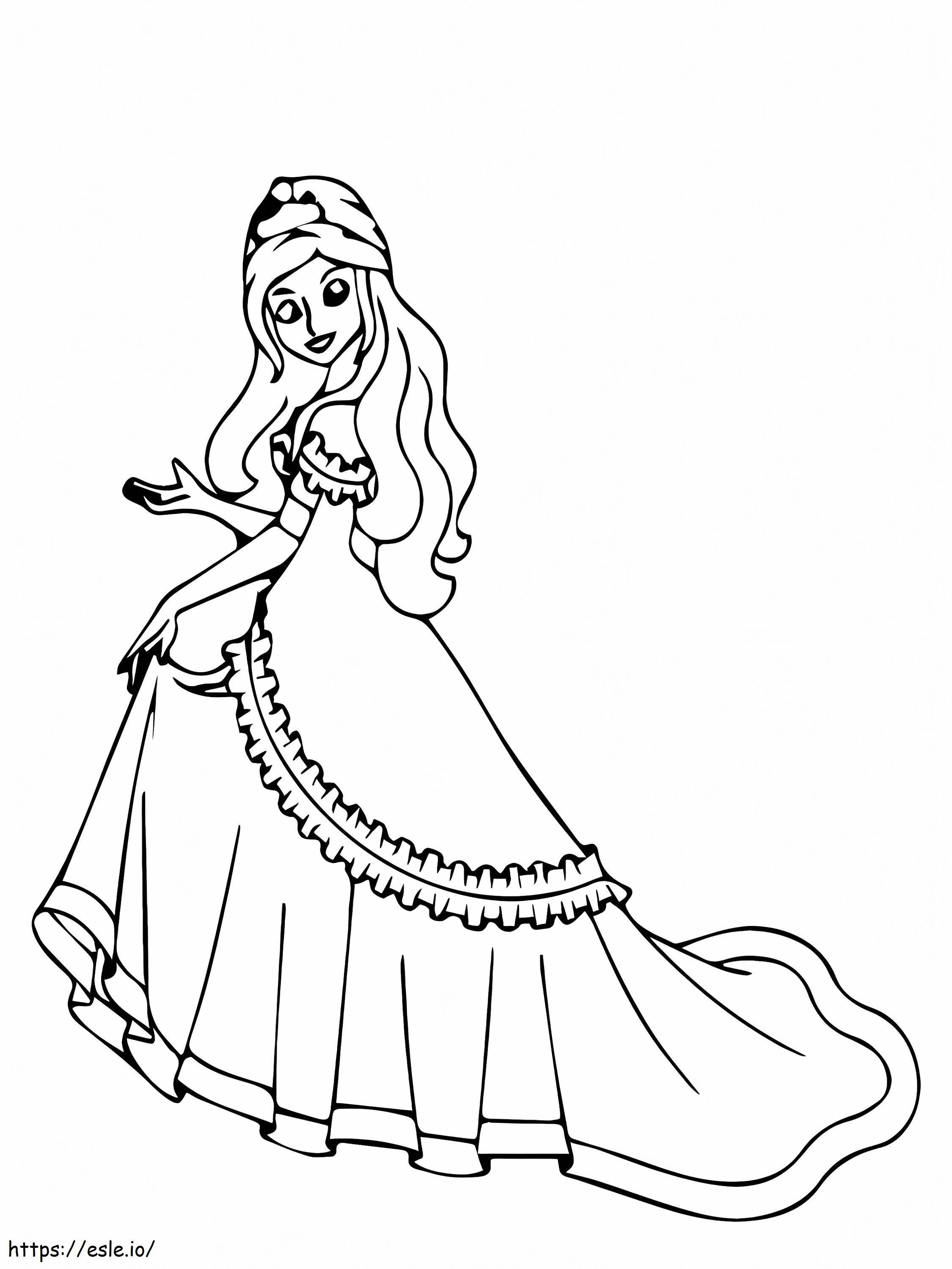 Charming princess and the pea coloring page