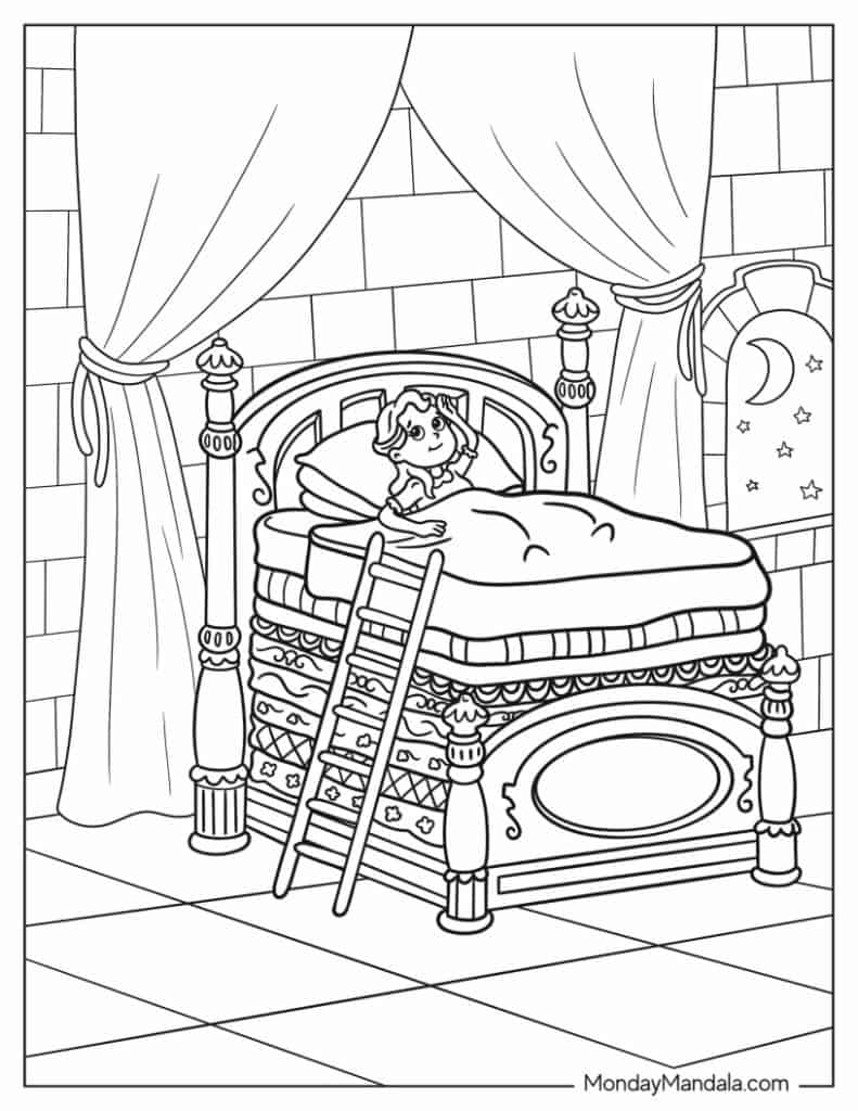 Fairy tale coloring pages free pdf printables