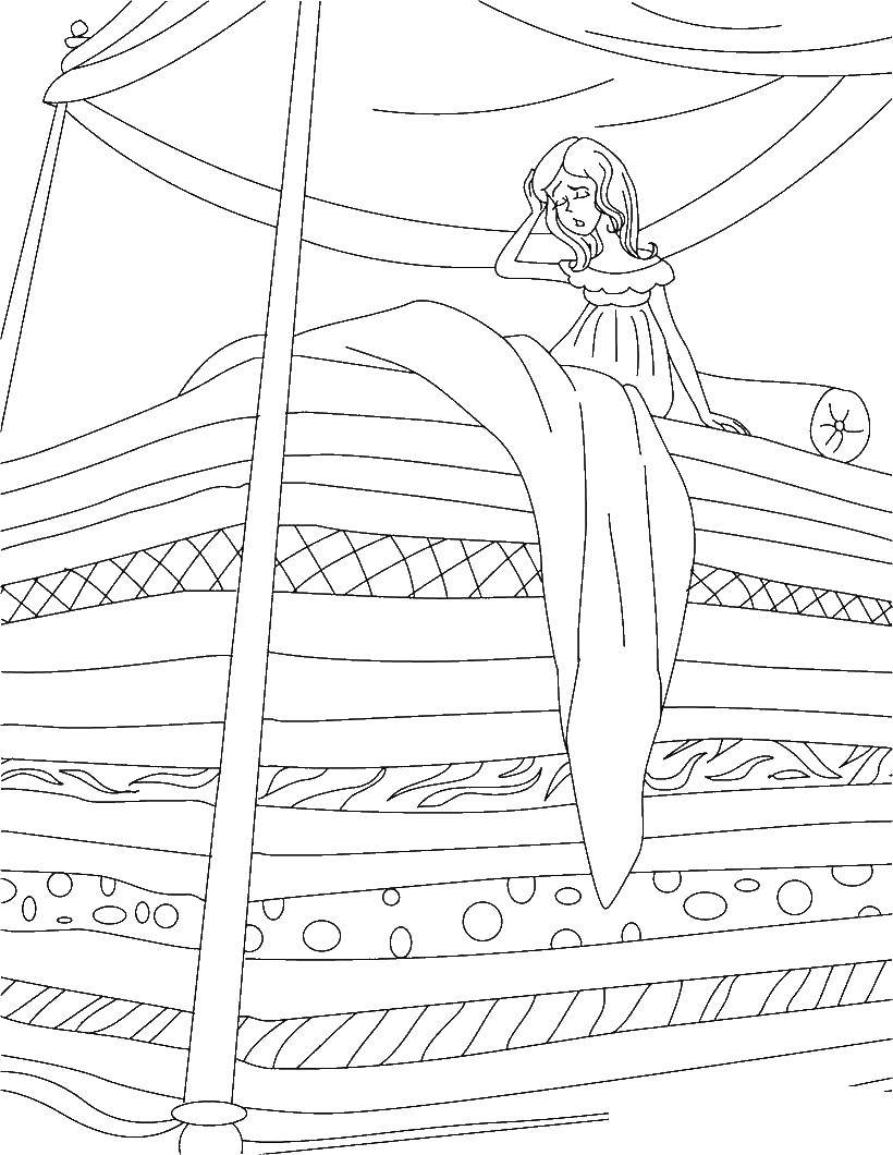 Online coloring pages coloring page the princess and the pea fairy tales coloring books for children